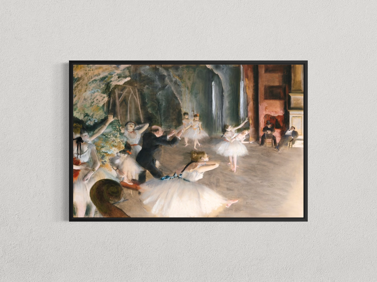 Répétition de ballet sur scène – Edgar Degas