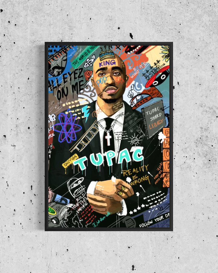 Icône du rap des années 90 – Toile Pop Art & Graffiti