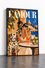 L’Amour sur la Riviera — Affiche Méditerranéenne Vintage