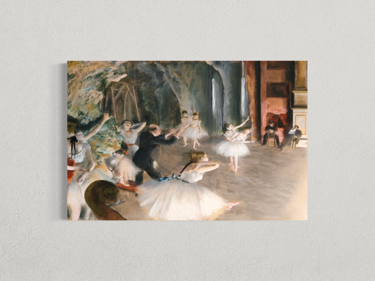 Répétition de ballet sur scène – Edgar Degas