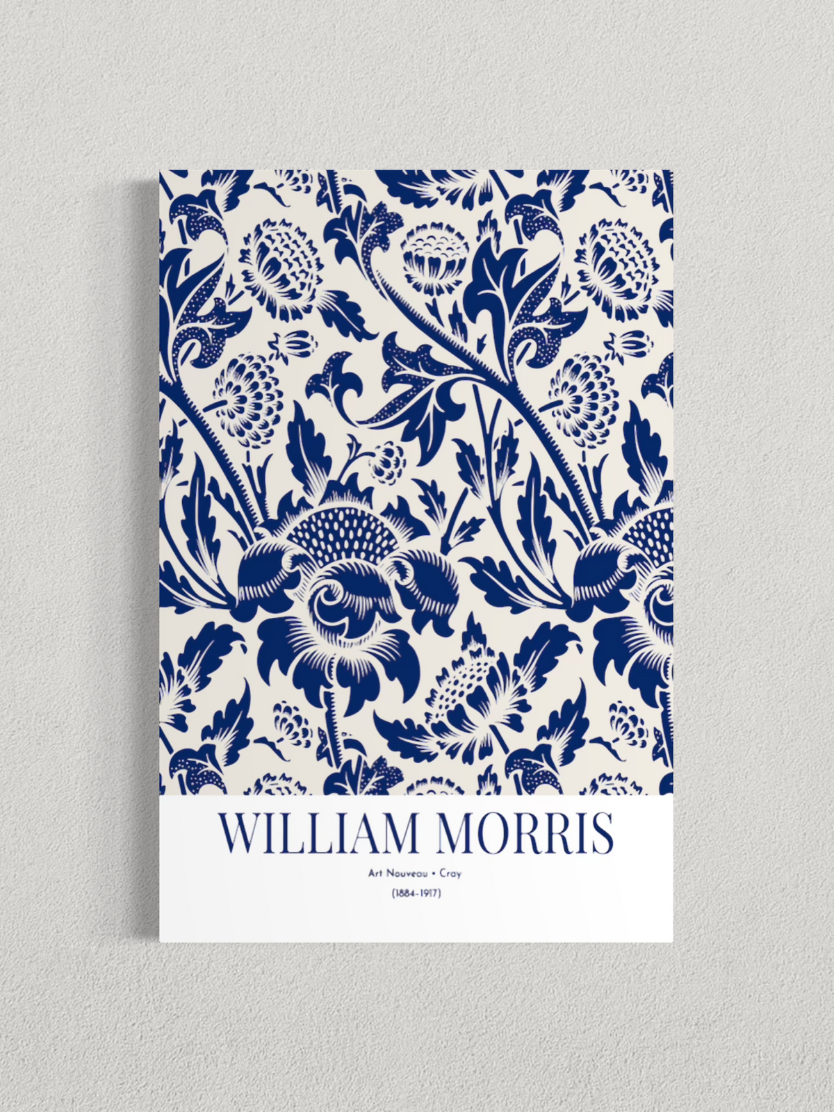 William Morris – Motif Floral Bleu, Affiche Vintage