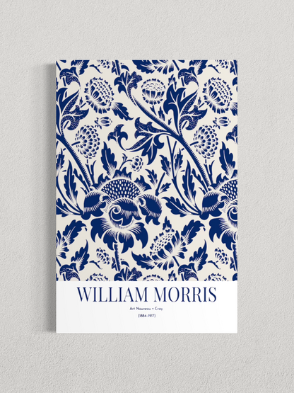 William Morris – Motif Floral Bleu, Affiche Vintage