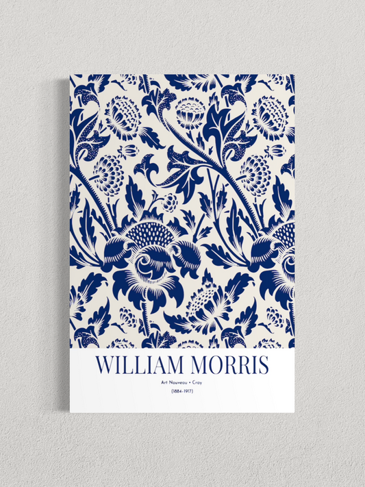 William Morris – Motif Floral Bleu, Affiche Vintage