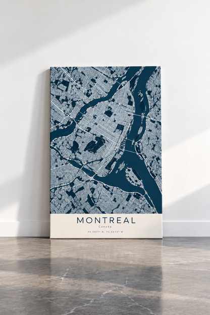 Montréal — Carte Urbaine Minimaliste