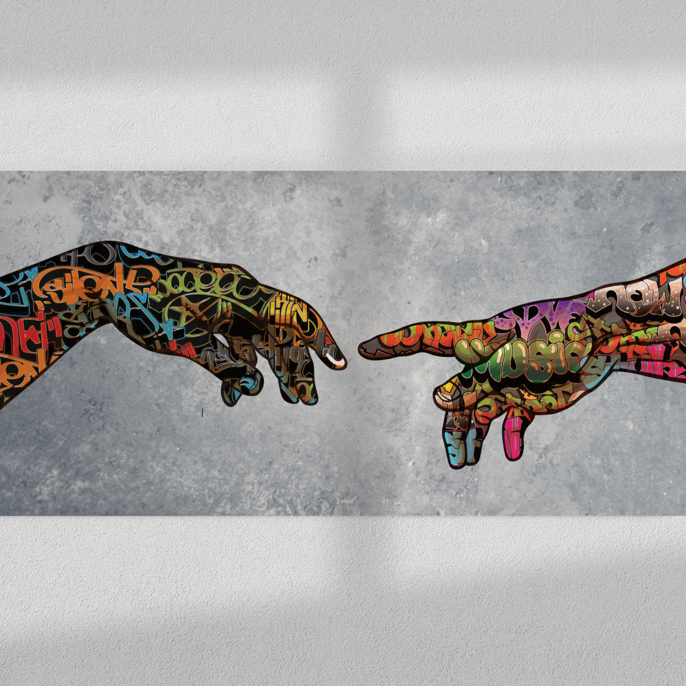 The creation of Adam, Graffiti 01