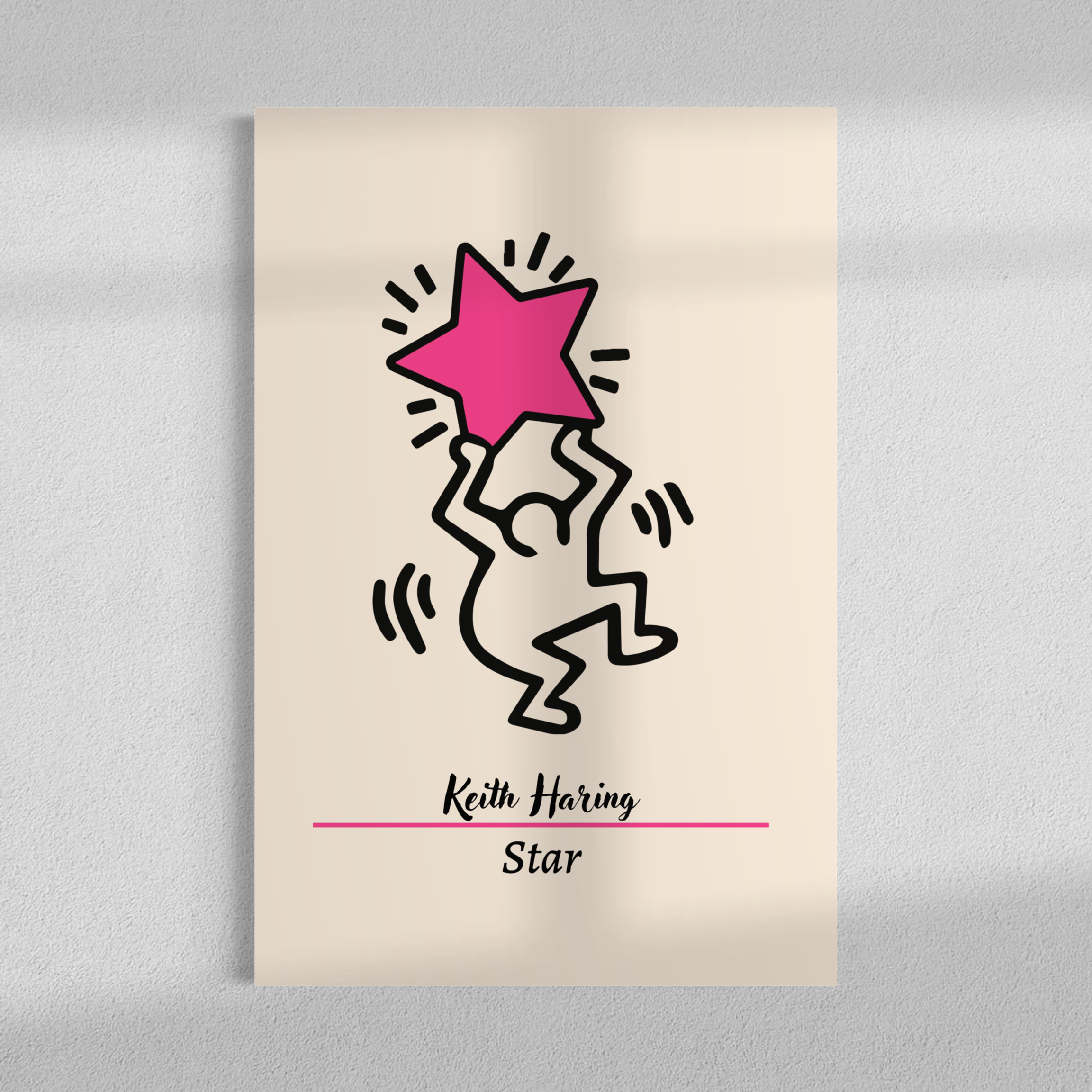 Pink star, Keith Haring