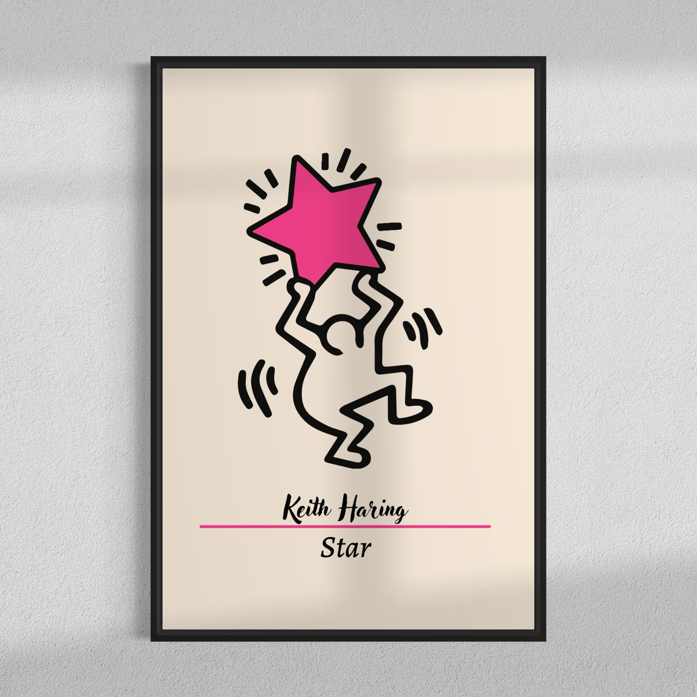 Pink star, Keith Haring