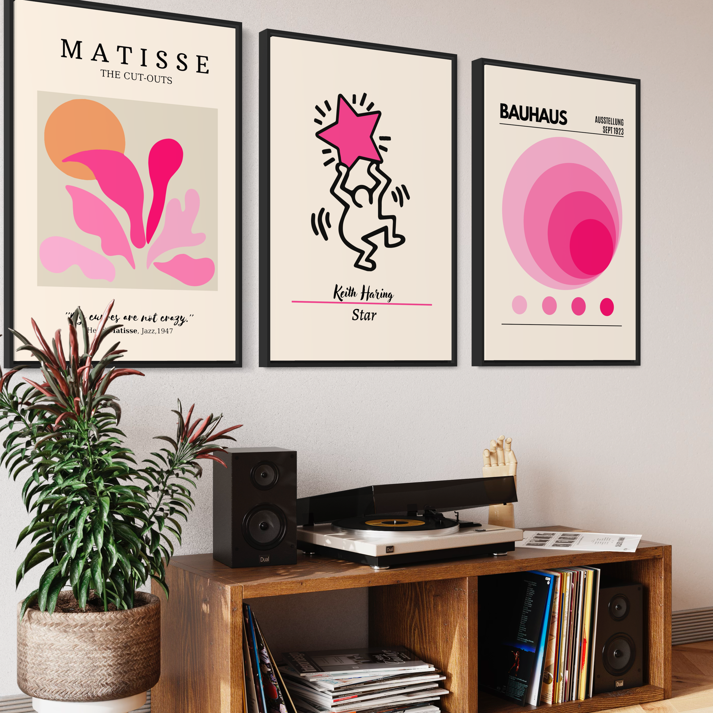 Pink Triptych, Set of 3 frames