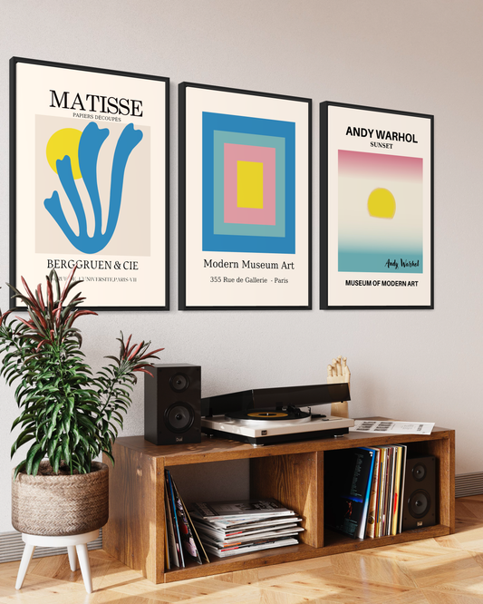 Blue Triptych, Set of 3 frames