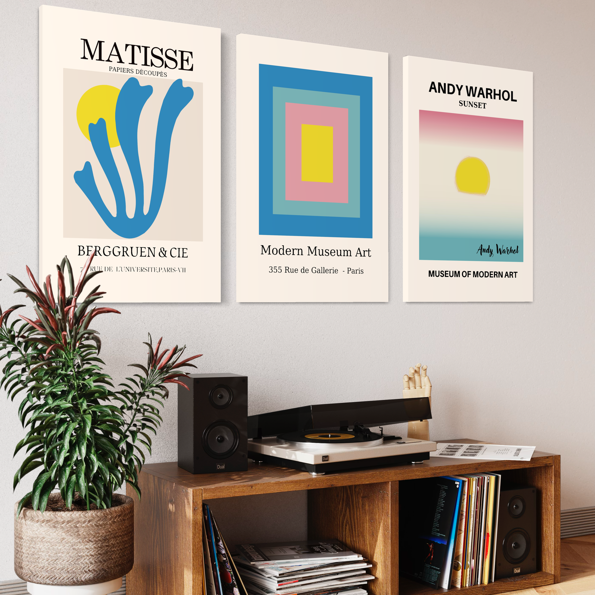 Blue Triptych, Set of 3 frames