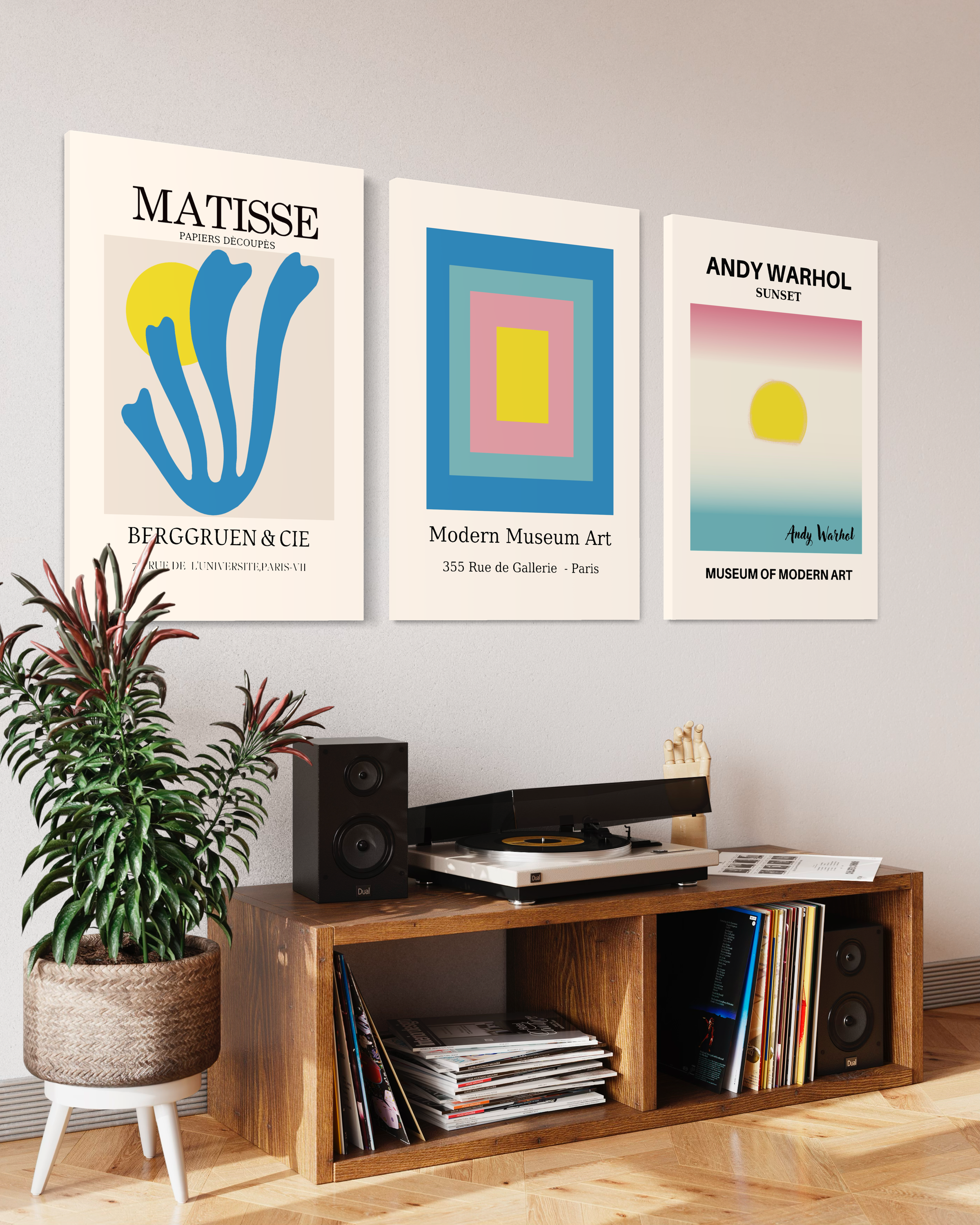 Blue Triptych, Set of 3 frames