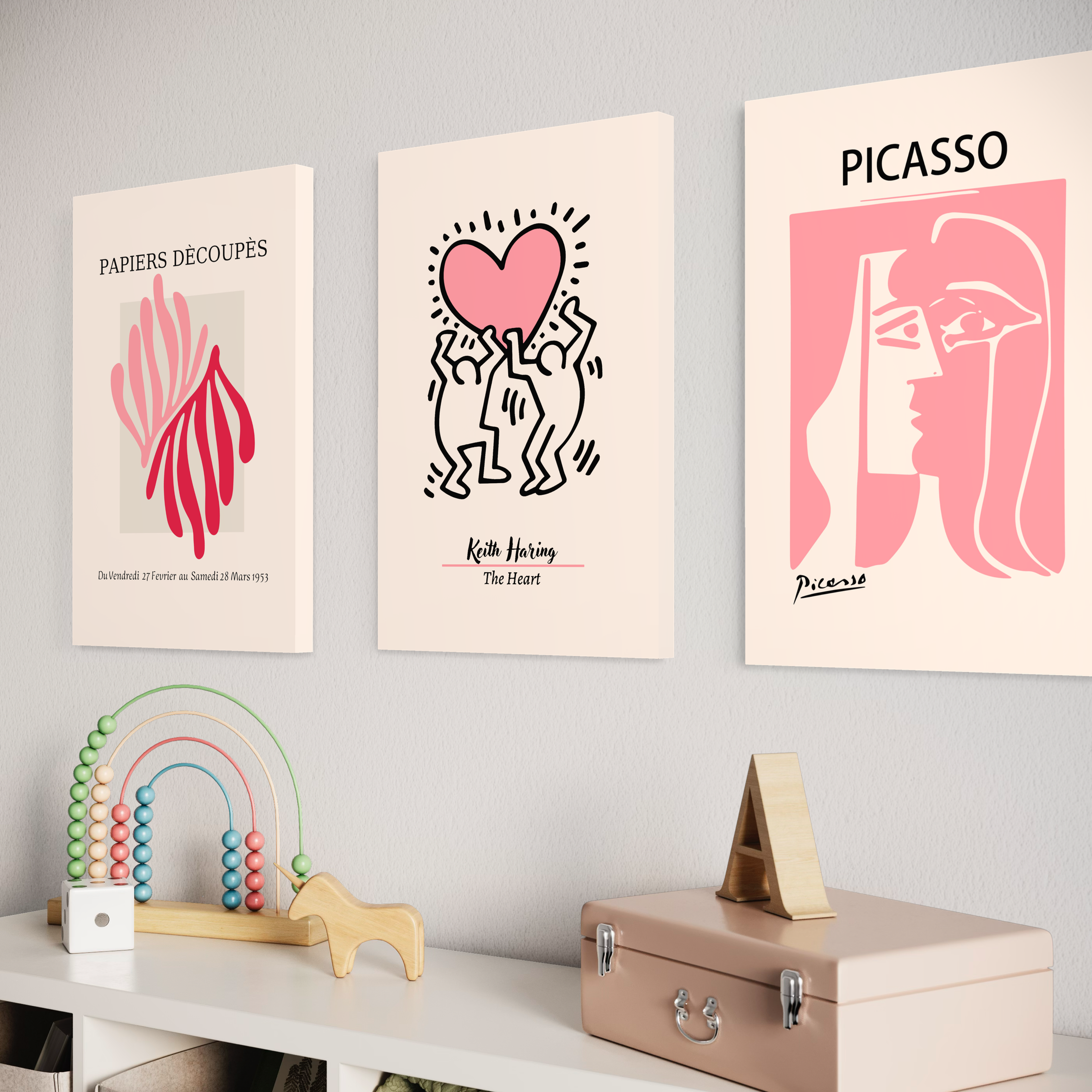 Beige Triptych, Set of 3 frames