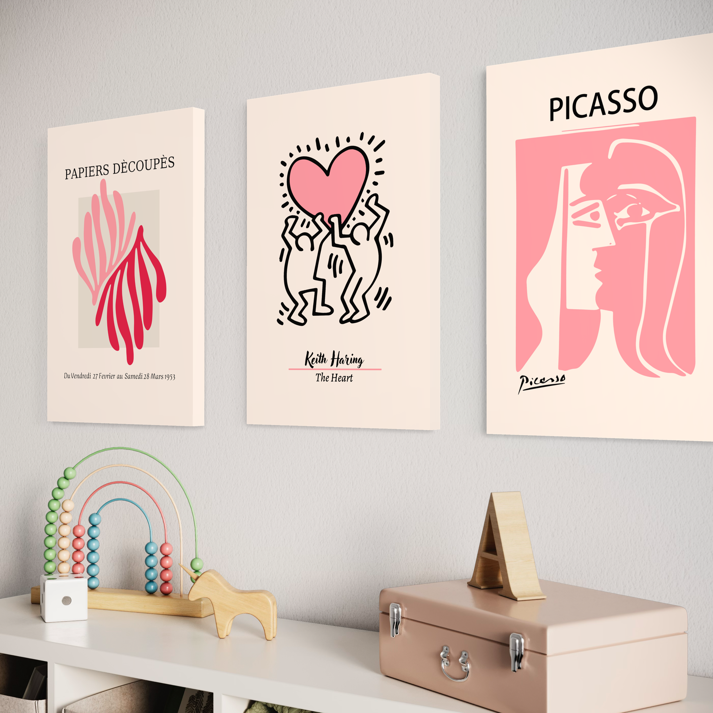 Beige Triptych, Set of 3 frames