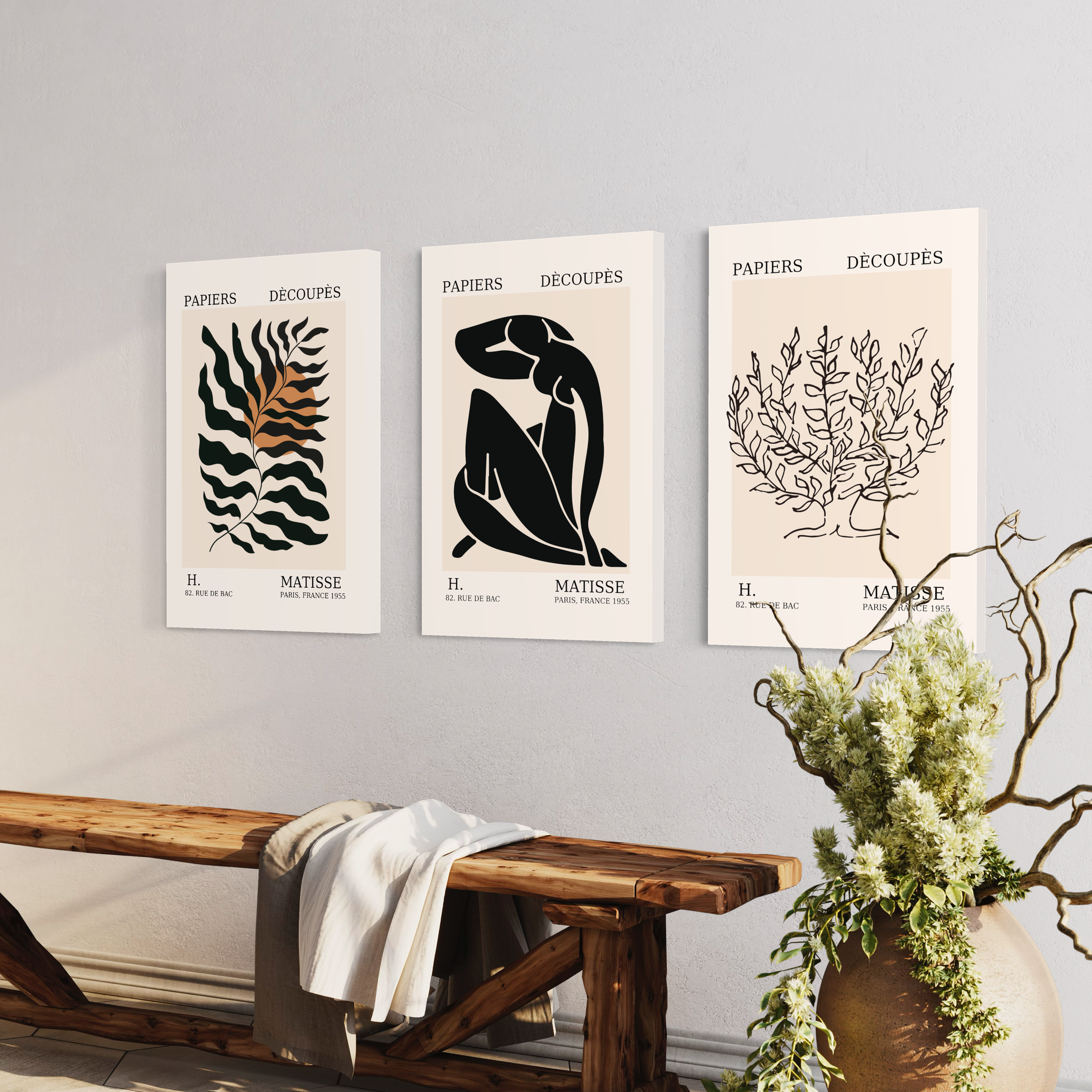 Matisse Triptych, Set of 3 frames