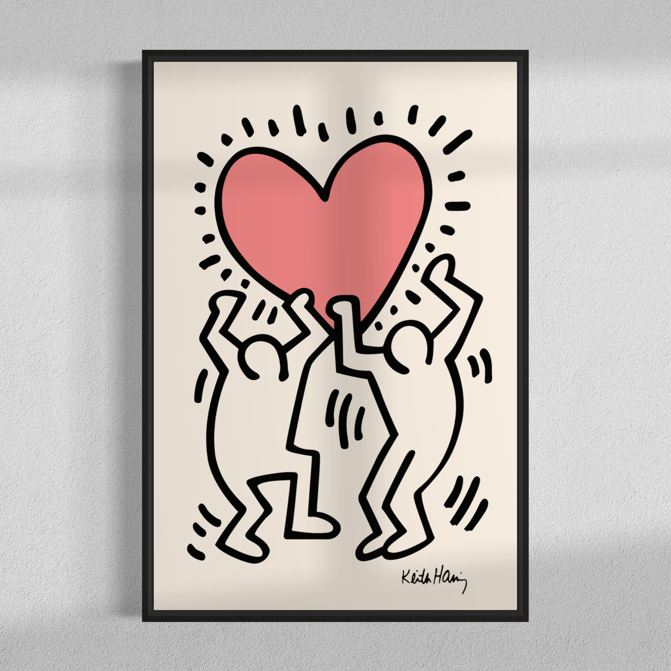 Holding heart, Keith haring