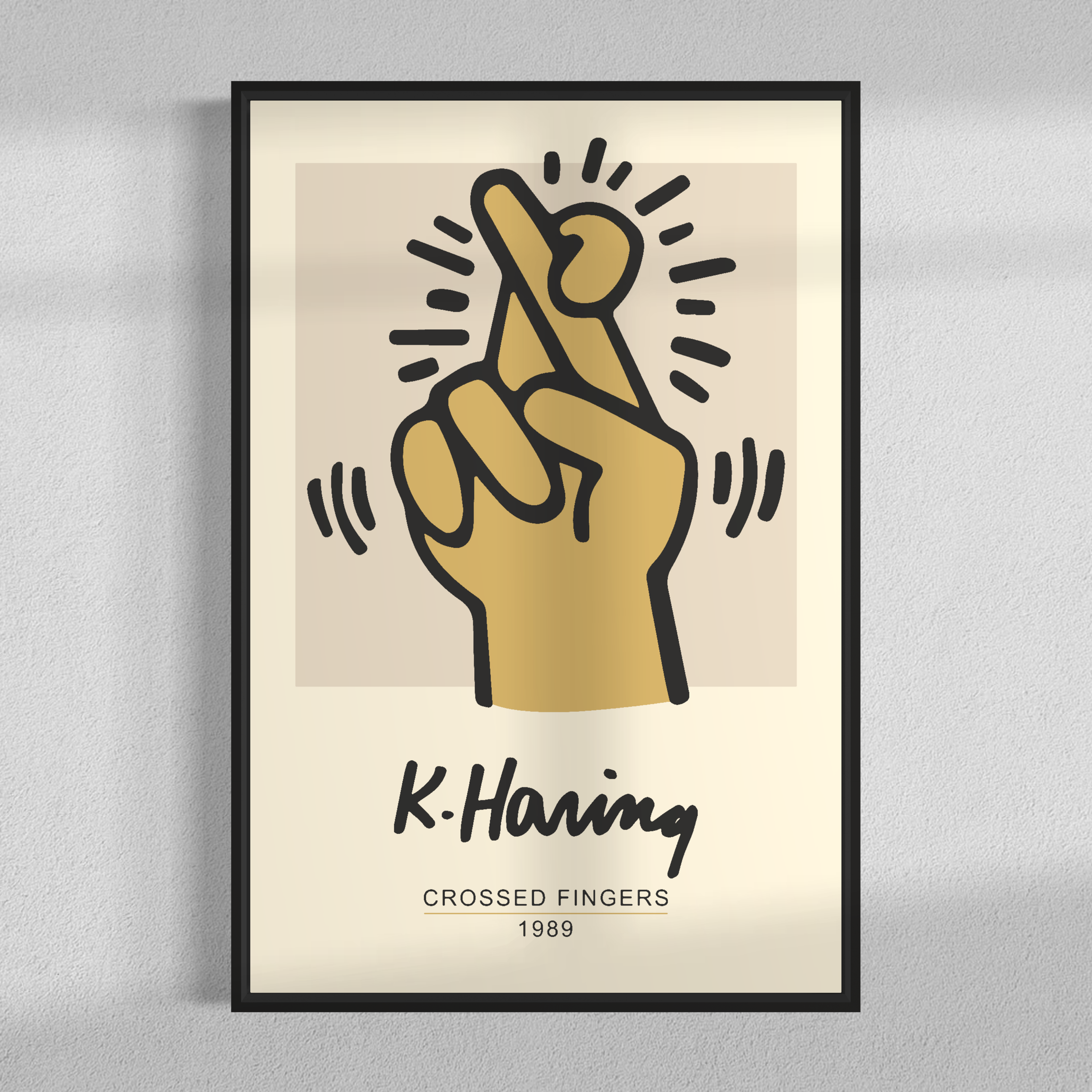 Crossed fingers, Keith Haring