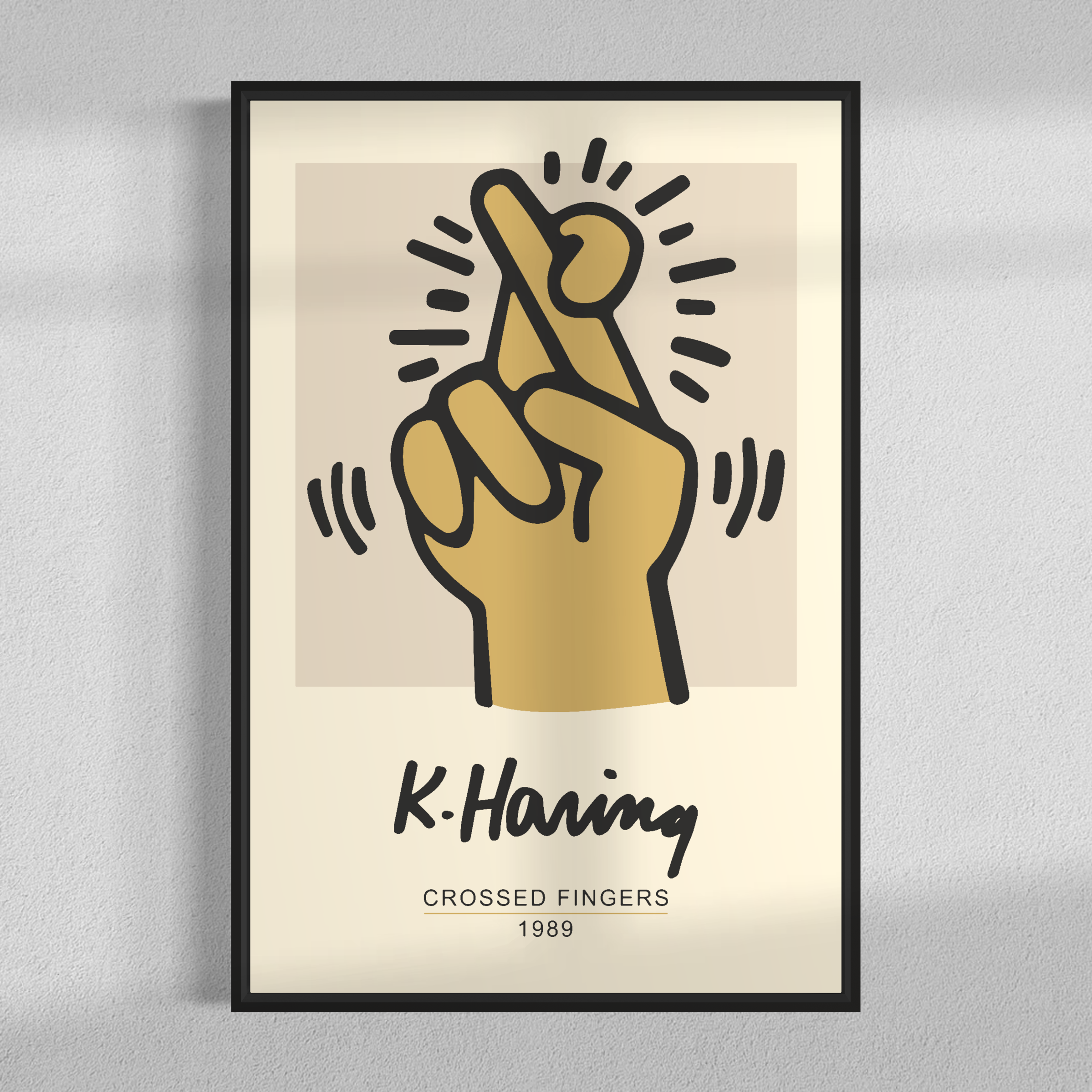 Crossed fingers, Keith Haring