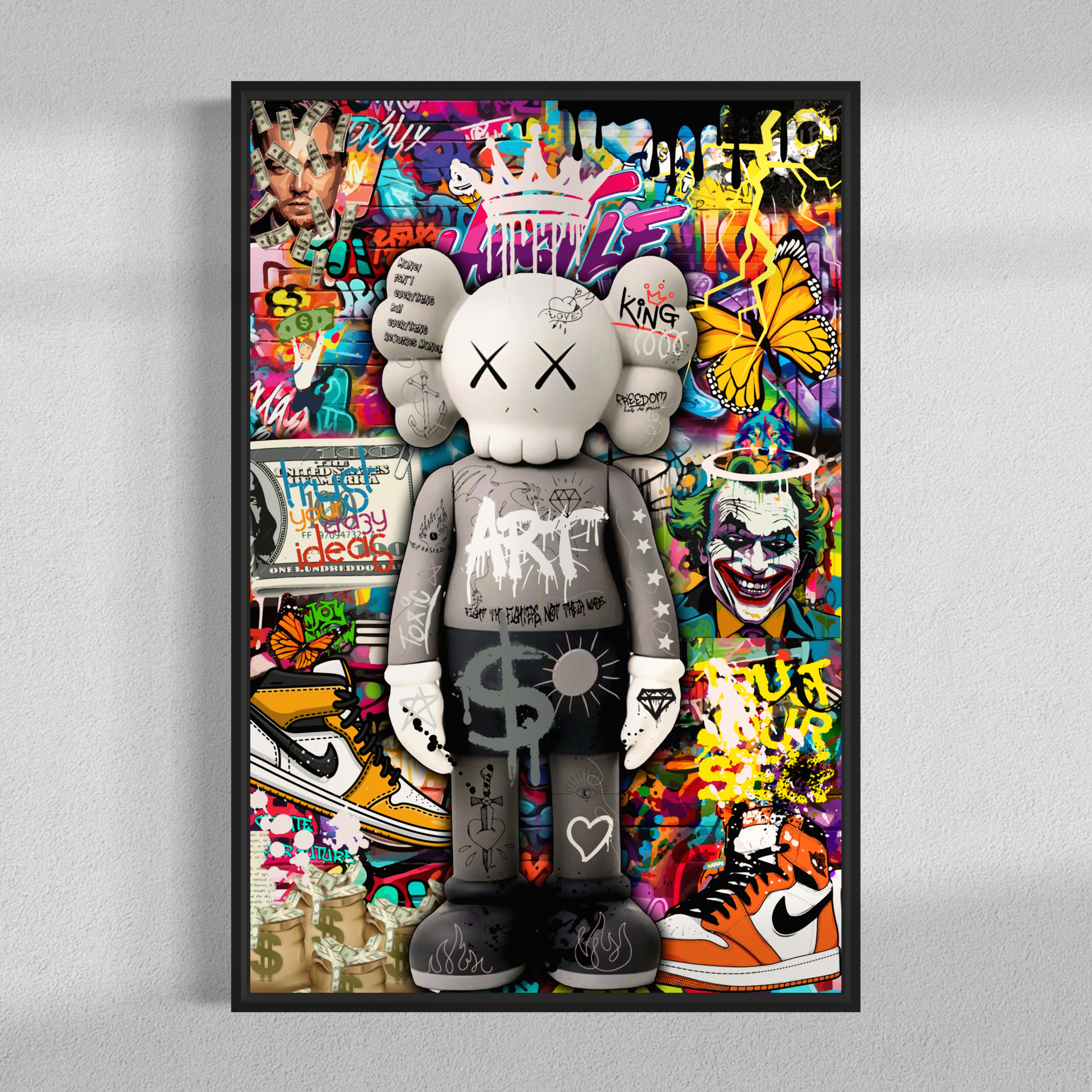 ABE　ポスター　( kaws ape パロディ 現代アート Supreme Kaws, Pop art – Sly Canvas