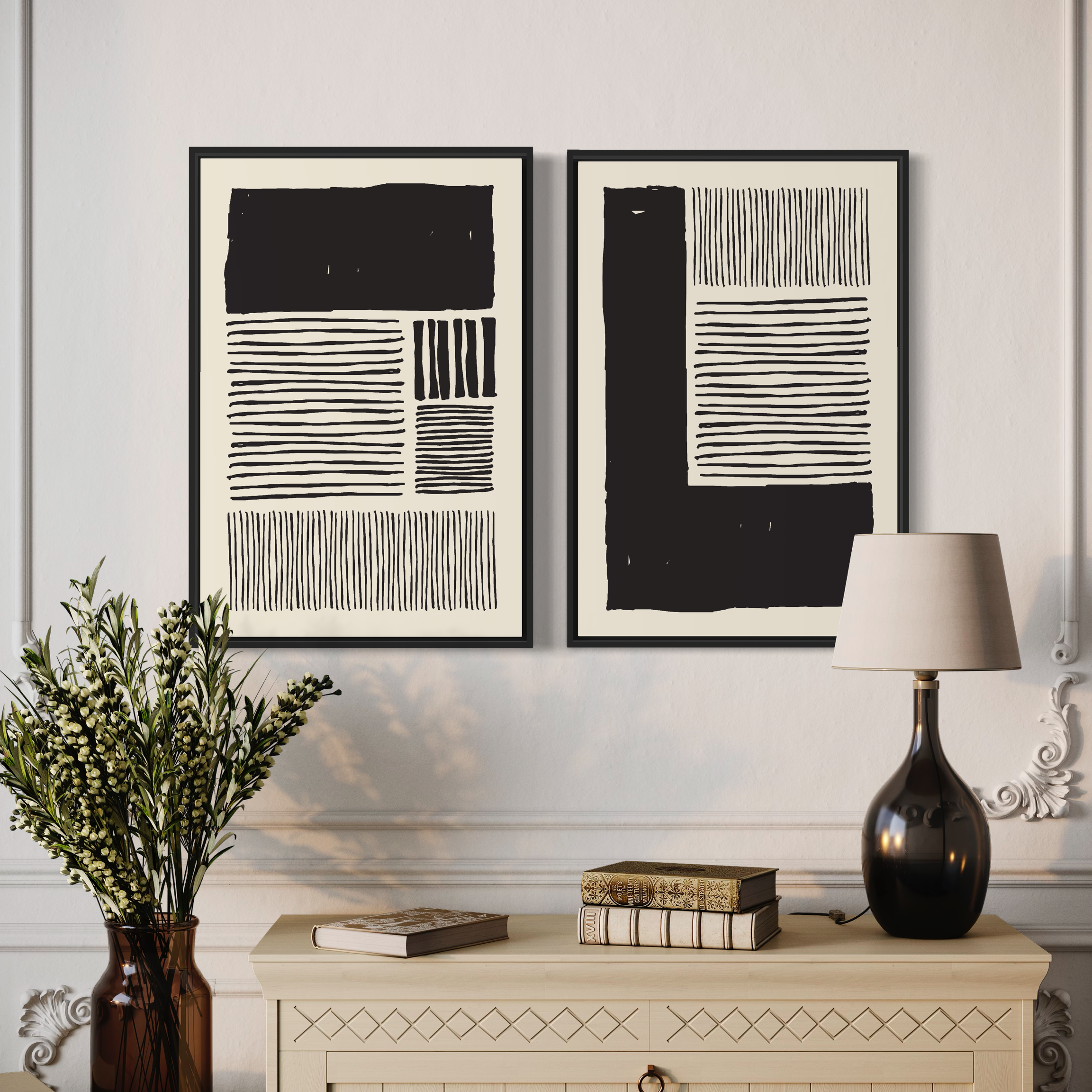 Black Safari duo, Set of 2 frames