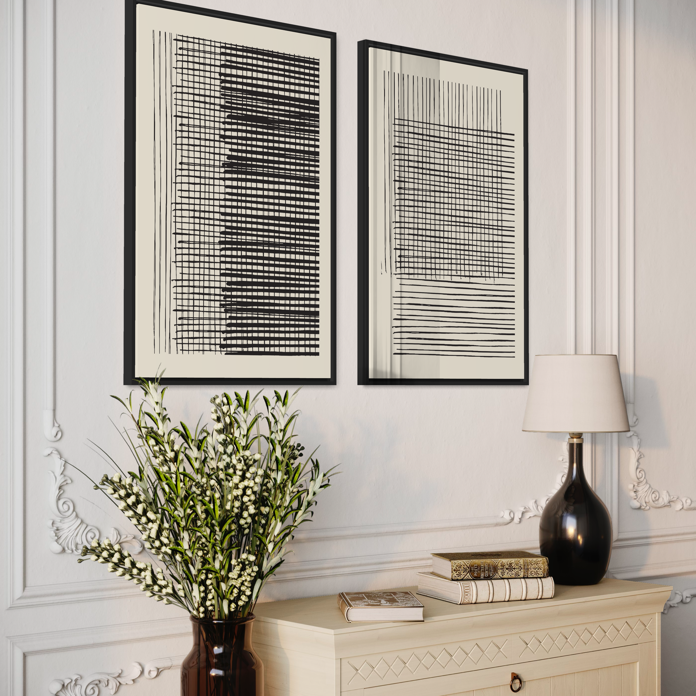 Vertical lines duo, Set of 2 frames