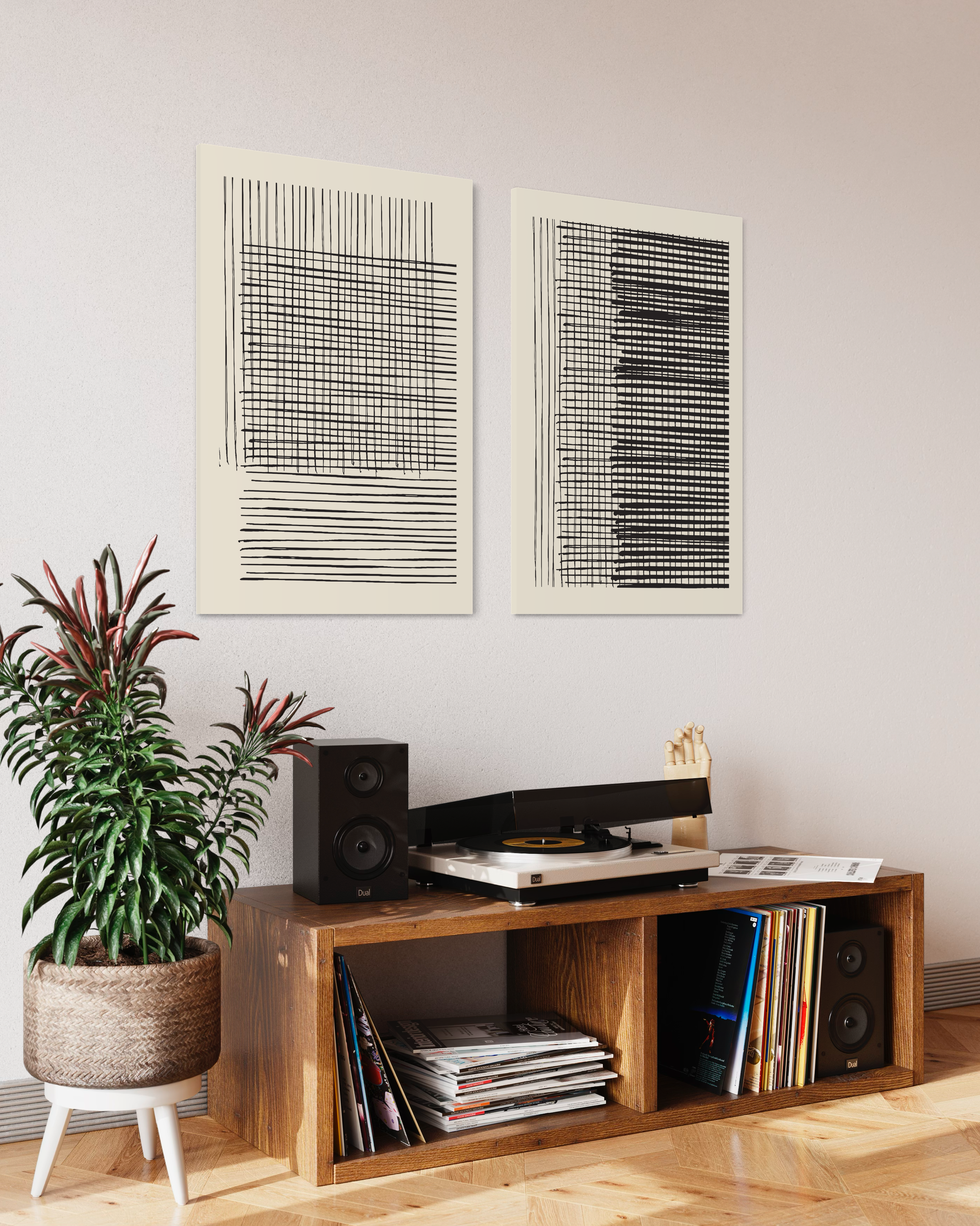 Vertical lines duo, Set of 2 frames