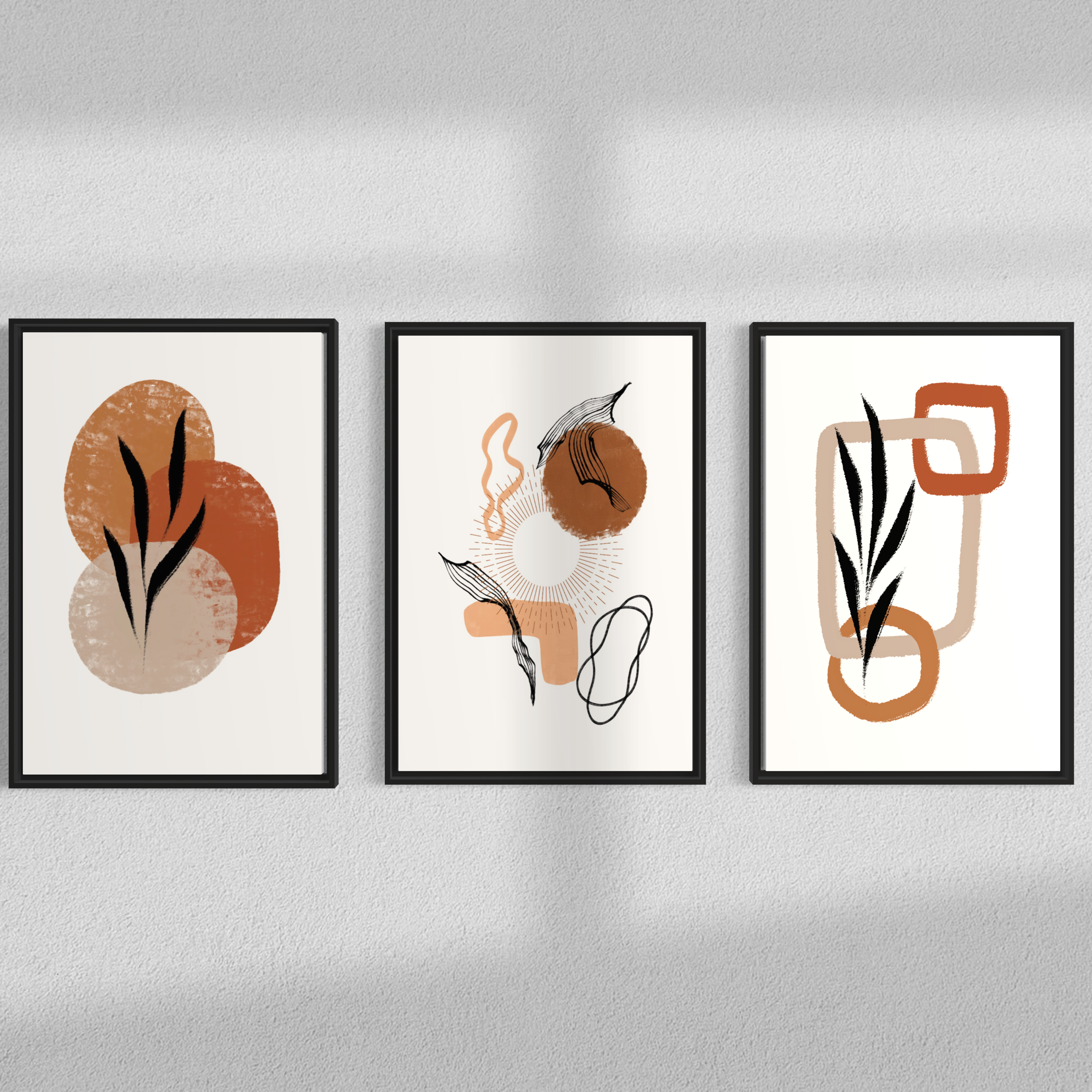 Boho Triptych, Set of 3 frames