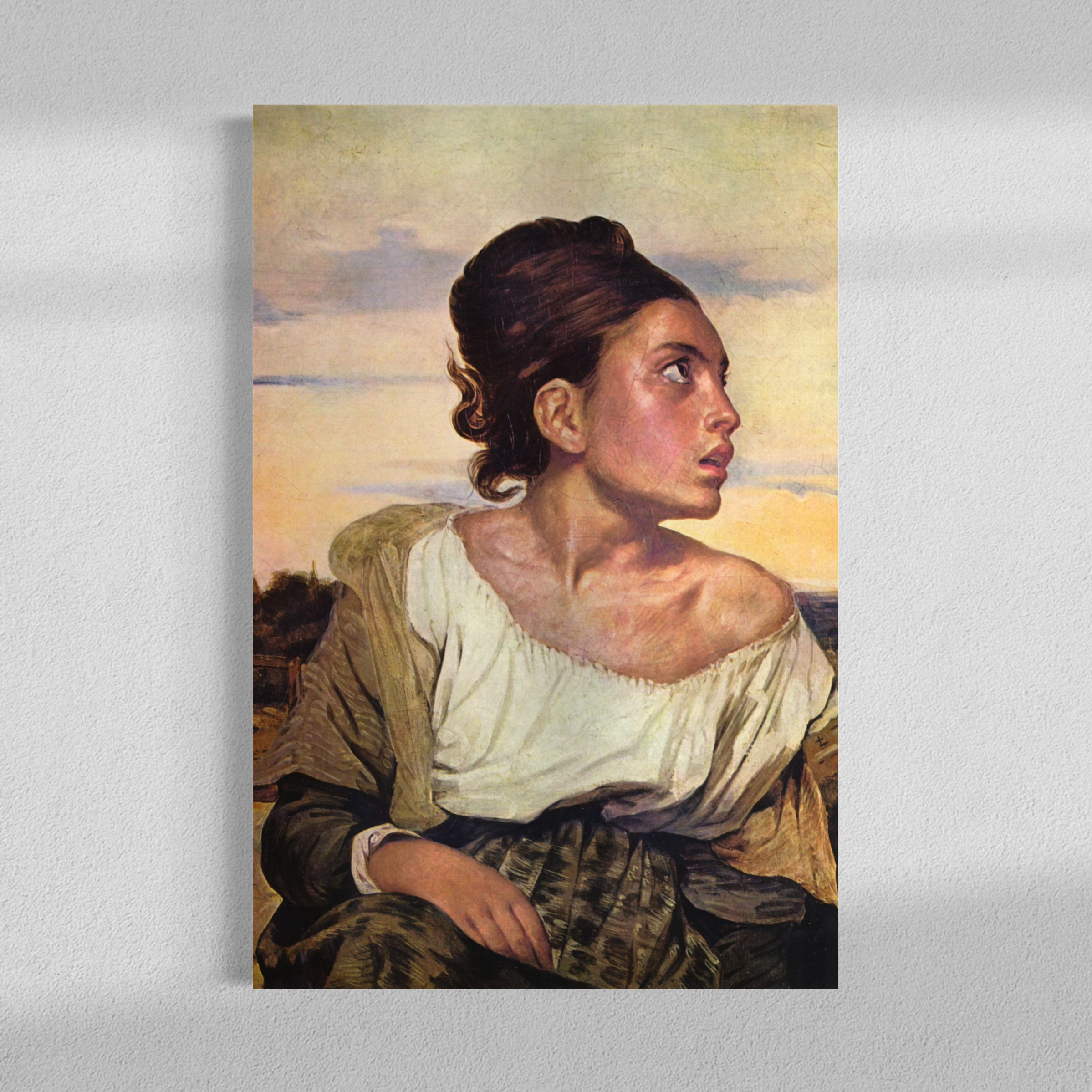 Jeune orpheline au cimetière