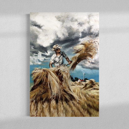Raking Hay Painting