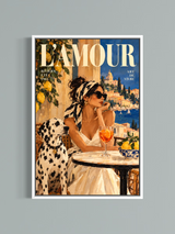 L’Amour sur la Riviera — Affiche Méditerranéenne Vintage