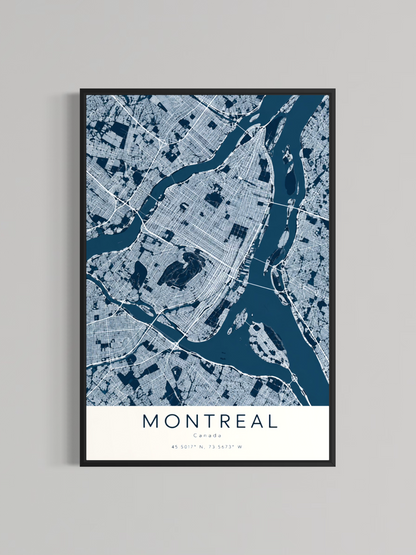 Montréal — Carte Urbaine Minimaliste
