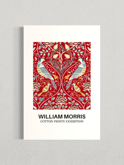 William Morris – Oiseaux & Fleurs Rouges, Affiche Botanique