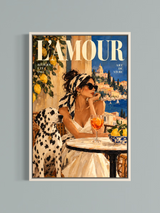 L’Amour sur la Riviera — Affiche Méditerranéenne Vintage