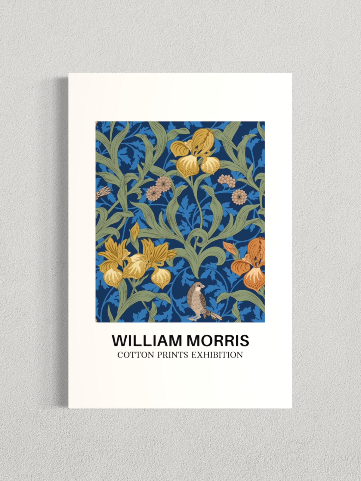 William Morris – Iris & Oiseau, Affiche Botanique