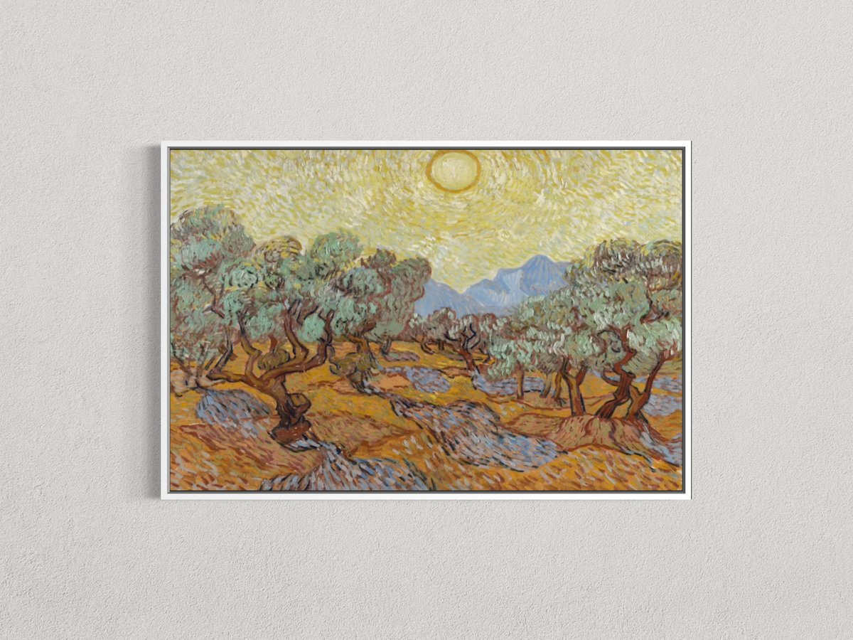 Oliviers sous un ciel jaune – Vincent van Gogh (1889)