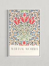 William Morris – Fleurs Rouges, Motif Botanique Vintage
