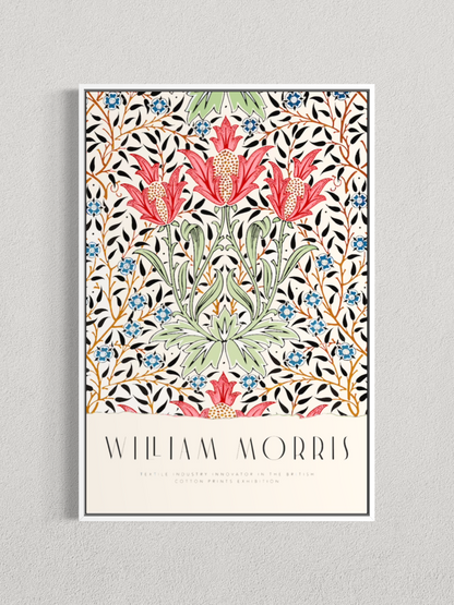 William Morris – Fleurs Rouges, Motif Botanique Vintage