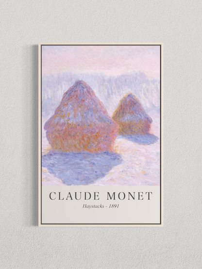Meules, effet de neige et soleil – Claude Monet
