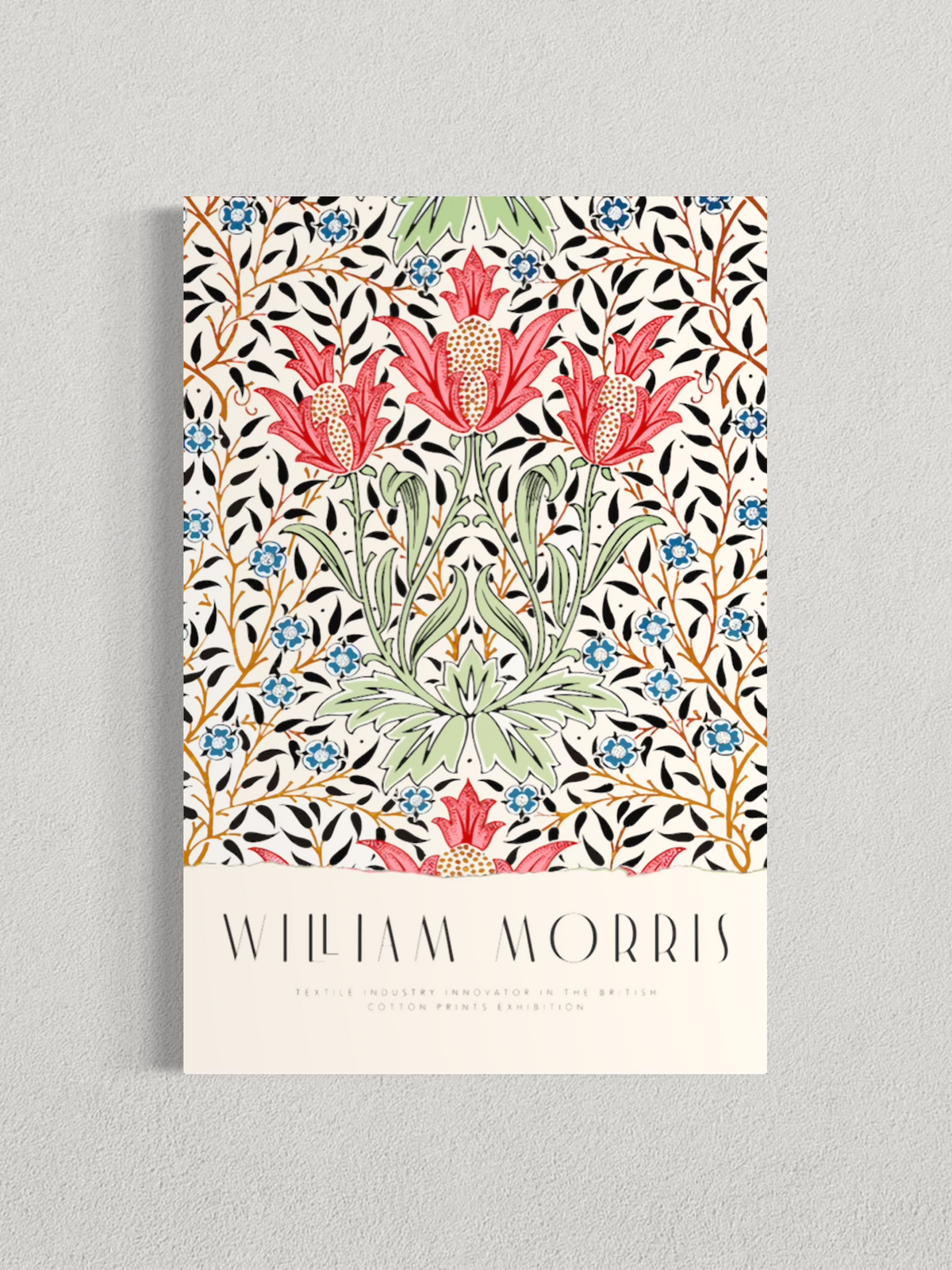 William Morris – Fleurs Rouges, Motif Botanique Vintage