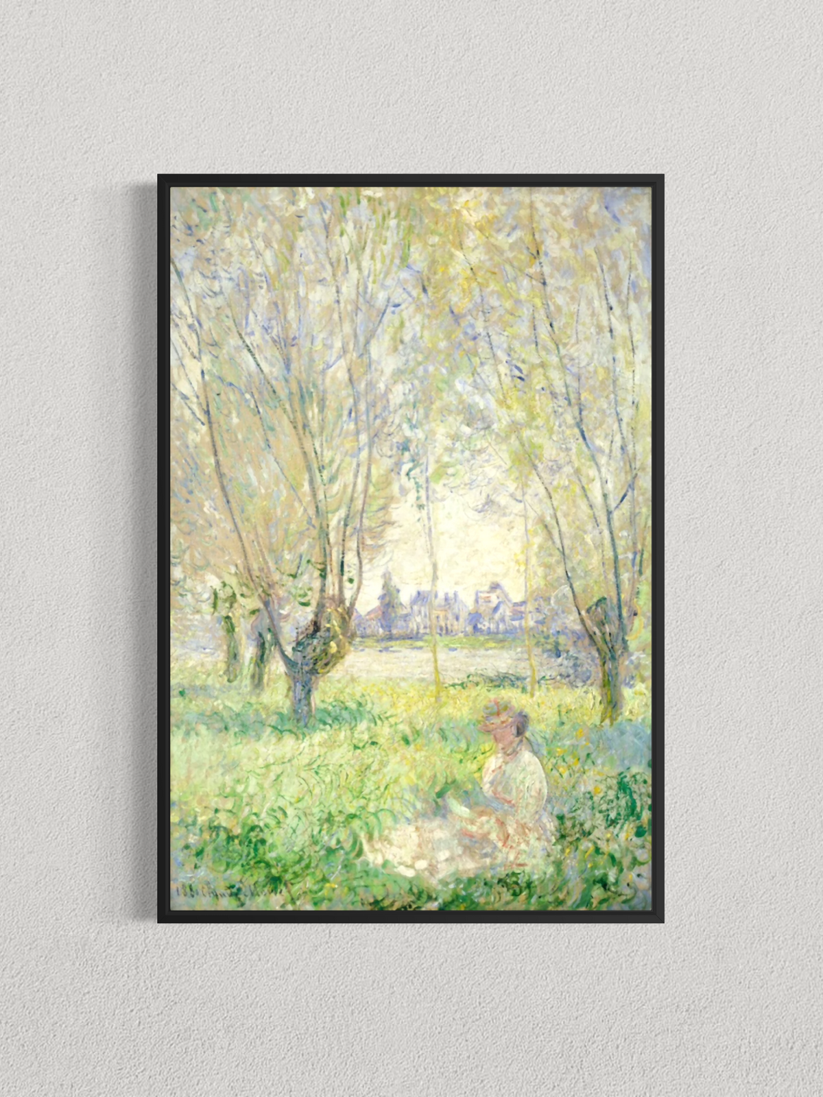 Lecture au jardin – scène impressionniste