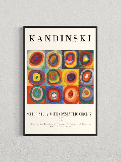 Étude de couleurs – Carrés avec cercles concentriques – Wassily Kandinsky (1913)