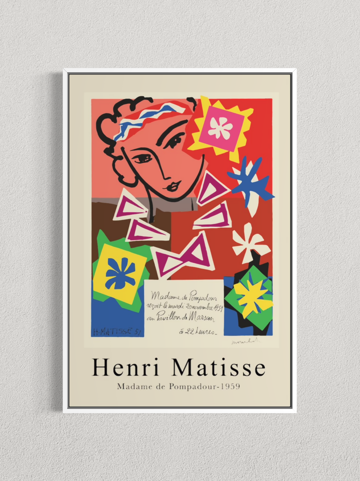 Henri Matisse – Madame de Pompadour, Affiche Vintage