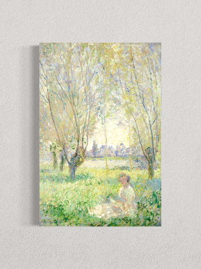Lecture au jardin – scène impressionniste