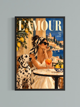 L’Amour sur la Riviera — Affiche Méditerranéenne Vintage