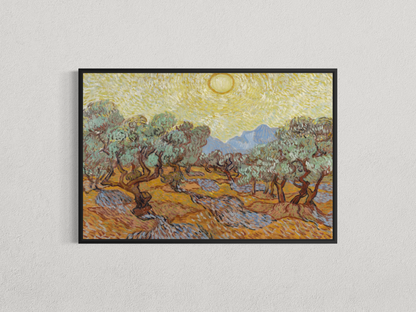 Oliviers sous un ciel jaune – Vincent van Gogh (1889)