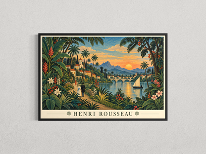 Rivage tropical au crépuscule – Hommage à Henri Rousseau
