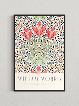 William Morris – Fleurs Rouges, Motif Botanique Vintage