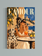 L’Amour sur la Riviera — Affiche Méditerranéenne Vintage