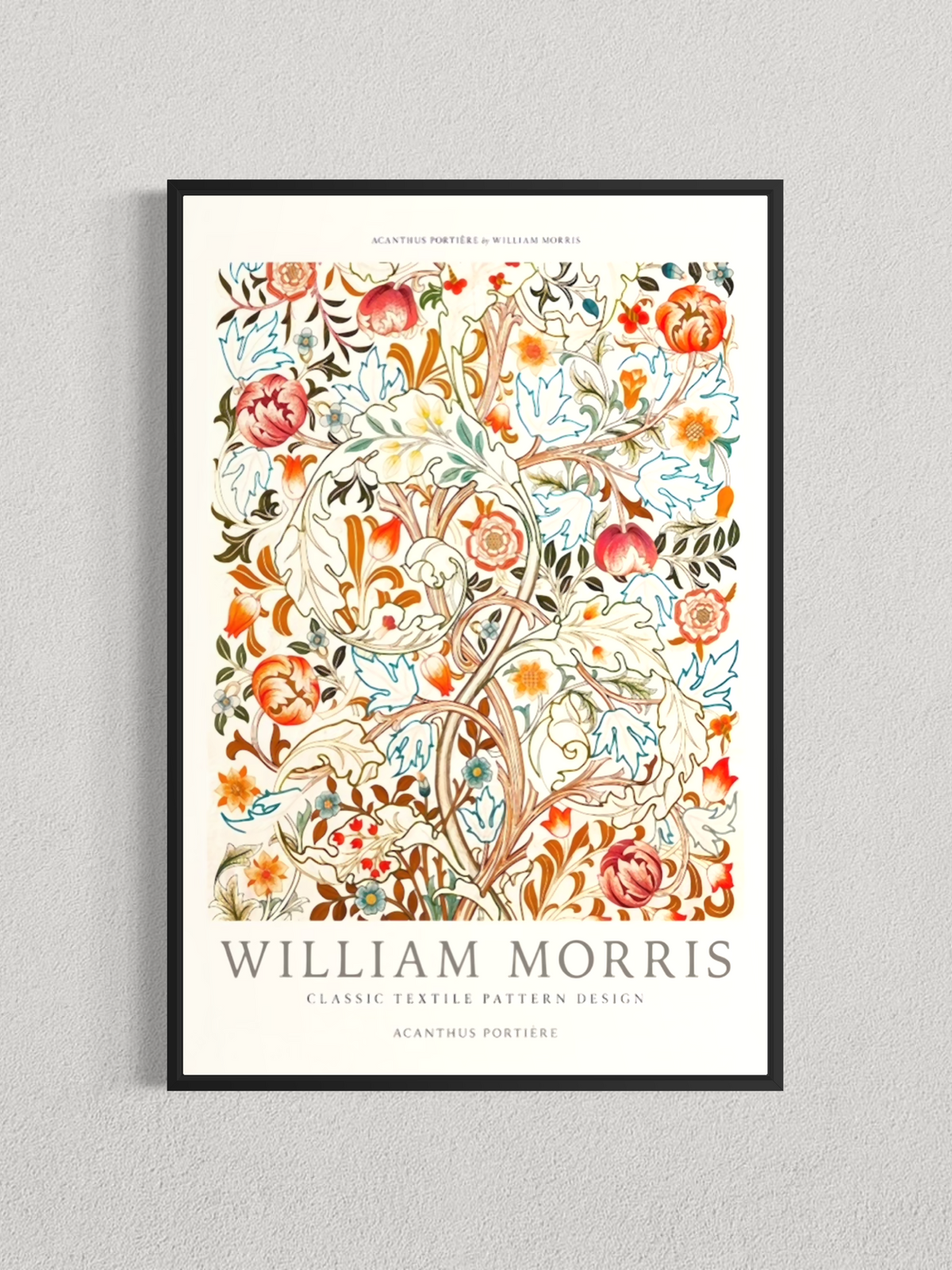 William Morris – Acanthus Fleuri, Affiche Botanique