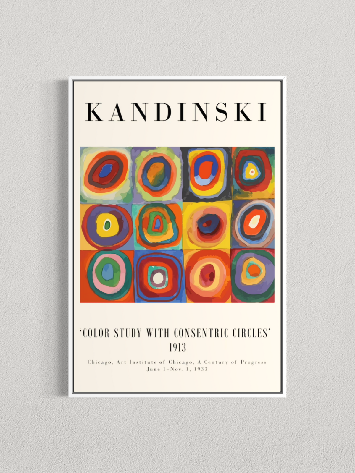 Étude de couleurs – Carrés avec cercles concentriques – Wassily Kandinsky (1913)