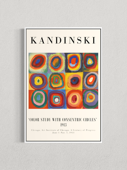 Étude de couleurs – Carrés avec cercles concentriques – Wassily Kandinsky (1913)